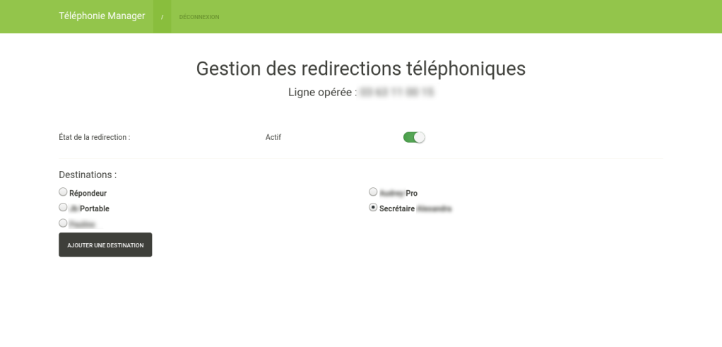 Screenshot Telephony Manager